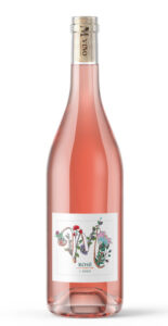 M Rose Wine Bottle with label